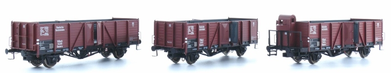 Exact-Train EX20150 - H0 - 3-tlg. Set Offene Güterwagen Villach, DRG, Ep. II